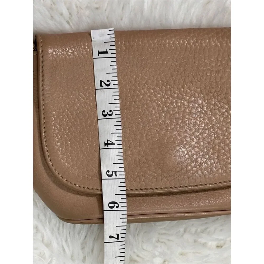 Coach Pebbled Leather Crossbody Bag in Taupe/VINTAGE